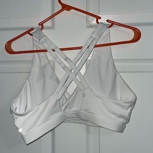 Fabletics white criss cross sports bra